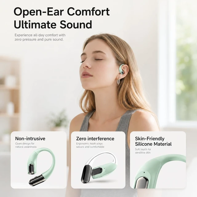 Alt view image 5 of 5 - GAGAAL Wireless Sport Earbuds Bluetooth Headphones,Lightweight Earbuds with Ear Hooks,Bluetooth5.4 Wireless Earphones,25H Playtime, IPX4 Waterproof Running Headphones for Gym(Green)