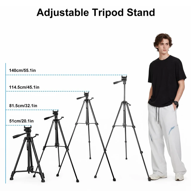 Alt view image 3 of 5 - Tripod Stand for Nex Playground Console, Adjustable Height Stable Holder for Nex Playground Accessory, Aluminum Professional Tripod for Camera/Phone/Projector