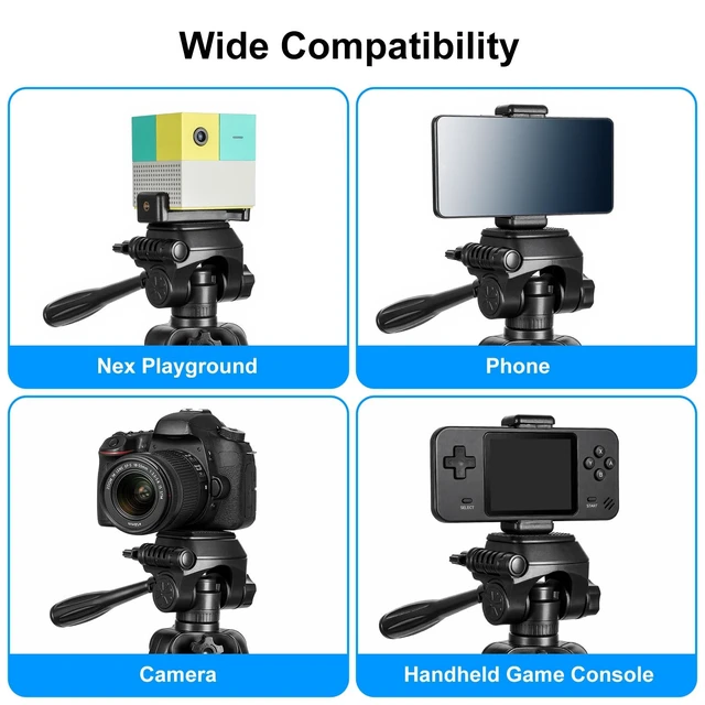 Alt view image 4 of 5 - Tripod Stand for Nex Playground Console, Adjustable Height Stable Holder for Nex Playground Accessory, Aluminum Professional Tripod for Camera/Phone/Projector