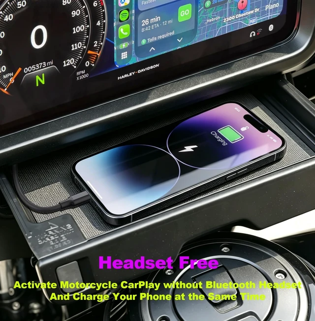 Alt view image 3 of 5 - KUYLICYMO 2-in-1 C to C Bypass Motorcycle CarPlay Bluetooth Headset Cable