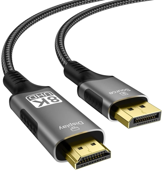 Main image of FDBRO 8K DisplayPort to HDMI Cable Uni-Directional Braided Cord-2M (6.6FT)