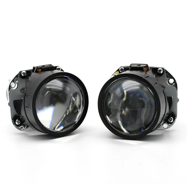 Alt view image 5 of 5 - YUFANYA Bixenon Projector Lens LHD Projector Lens with 2.5inch Blue Angel Eyes Shrouds Decoration Mini H1 Replacement Car Retrofit Kit Fit H1 H4 H7 Car Assembly Kit