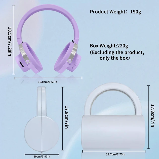 Alt view image 5 of 5 - WAINING Open-Ear Headphones, 20+ Hour Playtime, Immersive Sound, Wireless Bluetooth Headphones for School, Work, Travel&Daily Use,Purple
