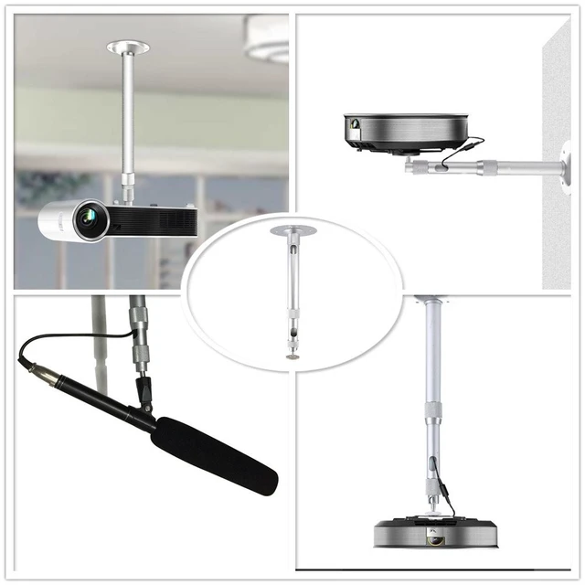 Alt view image 5 of 5 - Ivosmart B120 Universal Projector Ceiling Mount Bracket 26.4IN-47.2IN Adjustable Extension Up to 44 lbs(Silver)