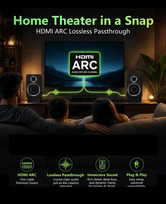 Alt view image 4 of 5 - Altrastorm Bluetooth Computer Speakers for Desktop PC, 60W, HDMI ARC