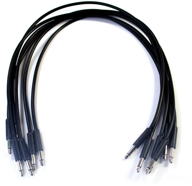 Alt view image 2 of 5 - Heinakroon Slimline Black CV Patch Cables 1/8", (NOT for Guitar) Eurorack Modular Patch Leads, 6-Pack (11.8")