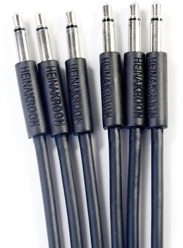 Alt view image 4 of 5 - Heinakroon Slimline Black CV Patch Cables 1/8", (NOT for Guitar) Eurorack Modular Patch Leads, 6-Pack (11.8")