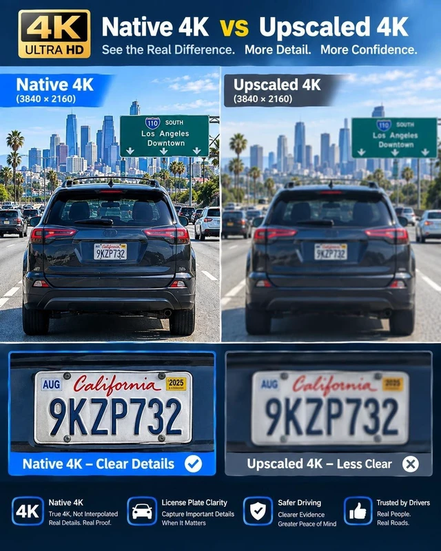 Alt view image 2 of 5 - 4K Dash Cam Front and Rear,Native 4K HDR STARVIS 2 Sensor Night Vision