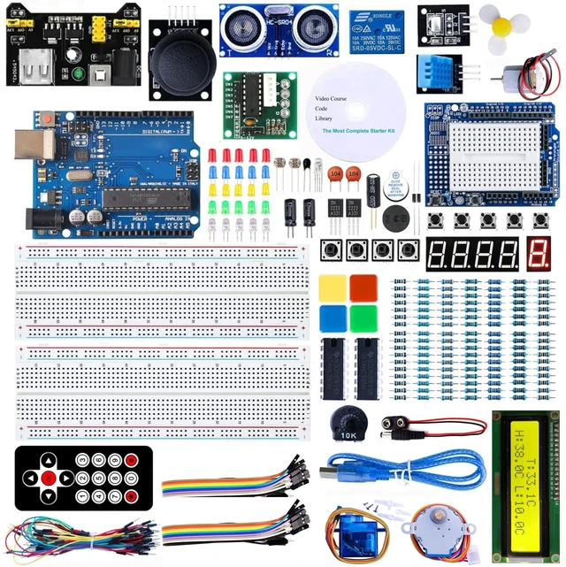 Main image of Uno Super Starter Kit with Tutorial Compatible with Arduino IDE STEM Electronics Circuit Breadboard Include 720P Video Courses and Online Technical Support for Beginners