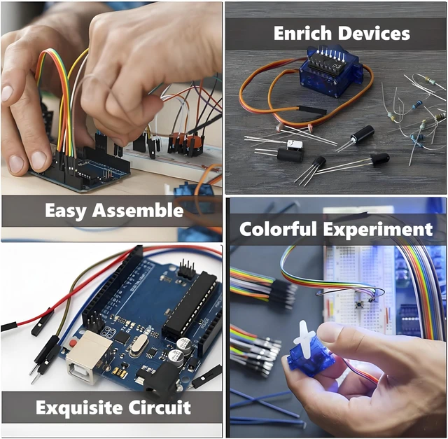 Alt view image 5 of 5 - Uno Super Starter Kit with Tutorial Compatible with Arduino IDE STEM Electronics Circuit Breadboard Include 720P Video Courses and Online Technical Support for Beginners
