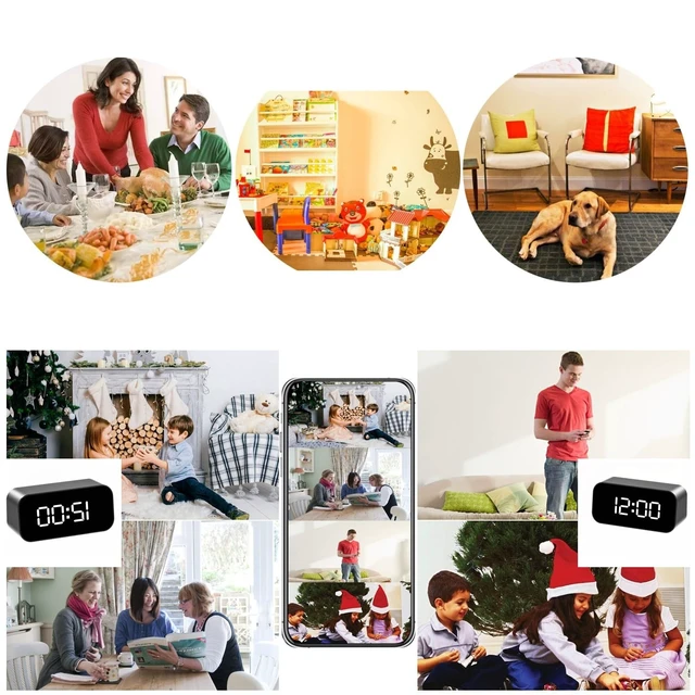 Alt view image 4 of 5 - Cyydsam Clock Camera - Security Camera - Indoor Full HD Mini 1080P WiFi Wireless Motion Detection Night Vision Real Time Watch Live Video Nanny Cam