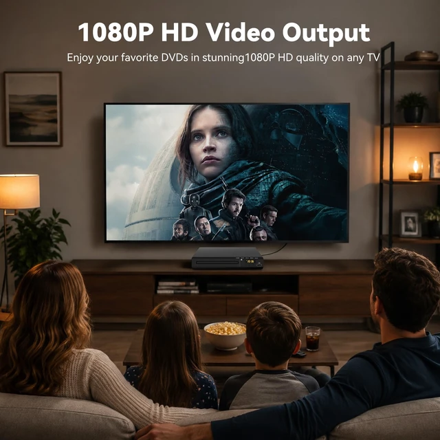 Alt view image 5 of 5 - TAVRYQEL Region Free DVD Player for TV, 1080P HDMI DVD/CD Player with USB Playback, Multi-Format Disc Support, HDMI & AV Output, Remote Control Included Does Not Play Blu-ray Discs
