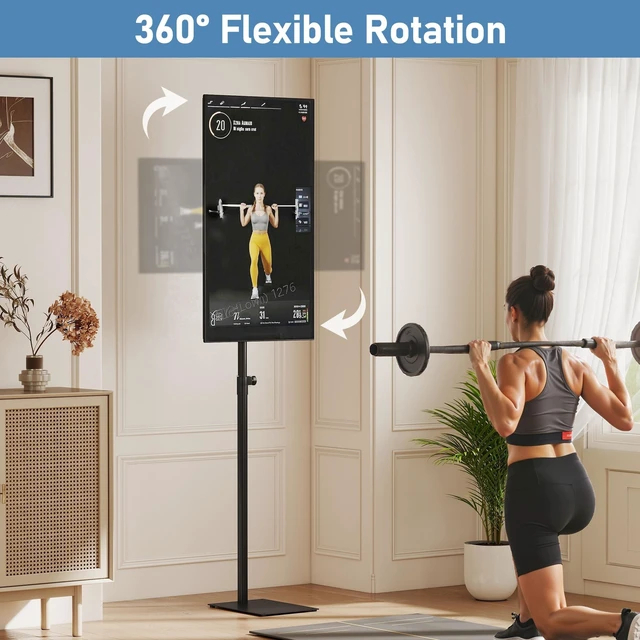 Alt view image 5 of 5 - Baoz 360 Rotation Monitor Floor TV Stand with VESA Mount for 14-43 Inch TV