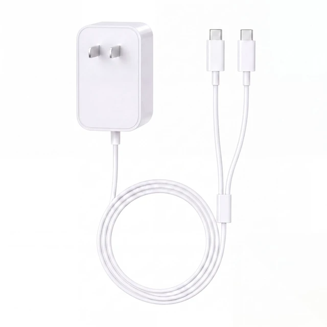Main image of 12V 2A Dual Type-C Power Adapter, 2 in 1 Splitter AC DC Wall Charger