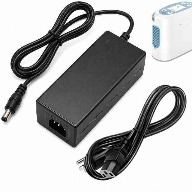 Main image of 19V 6.5A Charger Compatible with Rhythm Healthcare Lifestyle P2 Portable Oxygen Concentrator, AC Power Adapter Cord Compatible with P2-E6, P2-E7, P2ACA-1, P2DCA-1, BA-P200, BA-P201, 2-Pin