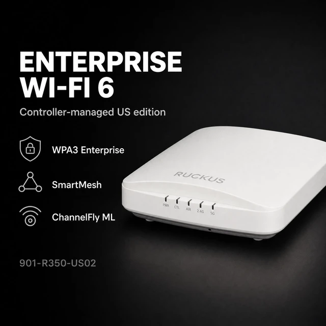 Alt view image 5 of 5 - Ruckus R350 Wi-Fi 6 Access Point (901-R350-US02), Dual-Band 1Gbps 2x2 MIMO, PoE, BeamFlex+, WPA3, USB IoT Port, Ceiling/Wall Mount AP ACE 3 Year Warranty (Hardware Only)