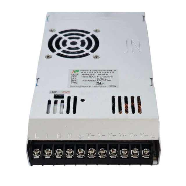 Alt view image 3 of 4 - G-Energy JPS300V 5V Power Supply 60A 300W Reliable DC PSU for LED Displays, Industrial Equipment, and Electronics - 110/220V Selectable Input Voltage