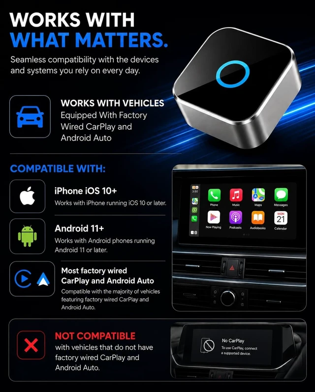 Alt view image 3 of 5 - Wireless CarPlay Adapter