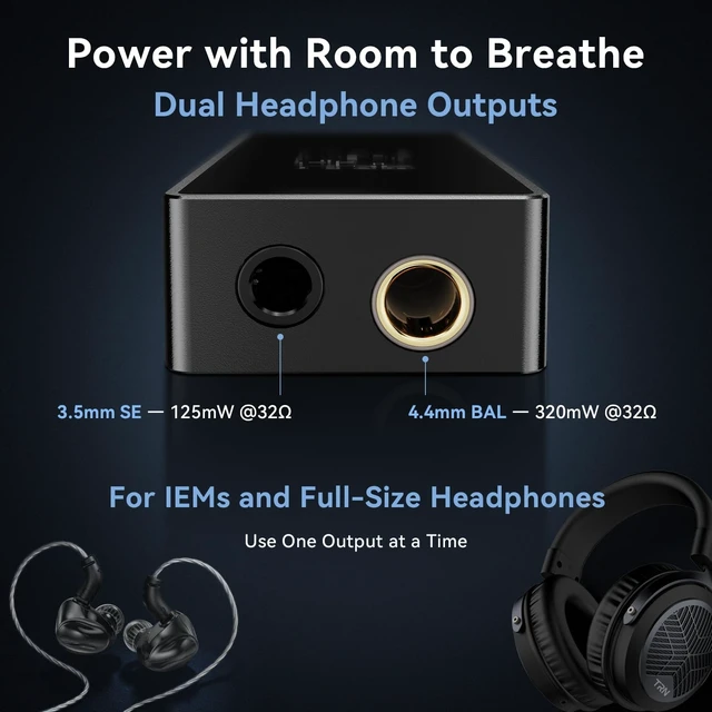 Alt view image 2 of 5 - TRN Black Pearl USB-C DAC Amp, Dual CS43131 Portable Headphone Amplifier