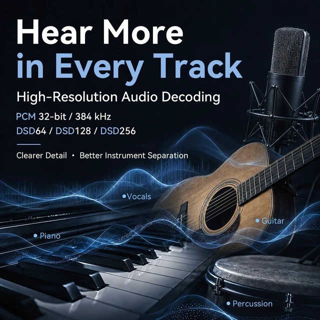 Alt view image 4 of 5 - TRN Black Pearl USB-C DAC Amp, Dual CS43131 Portable Headphone Amplifier