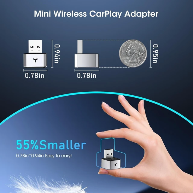 Alt view image 4 of 5 - Upgraded Wireless CarPlay Adapter for iPhone, Mini Cube Design for Apple CarPlay Convert Wired to Wireless,Fast Auto Connect, Low Latency, Plug & Play, USB-A/USB-C, Compact Design for iO