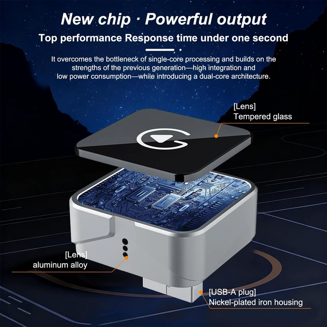 Alt view image 5 of 5 - Wireless CarPlay Adapter for Apple CarPlay & Android Auto, USB-C/Type-C