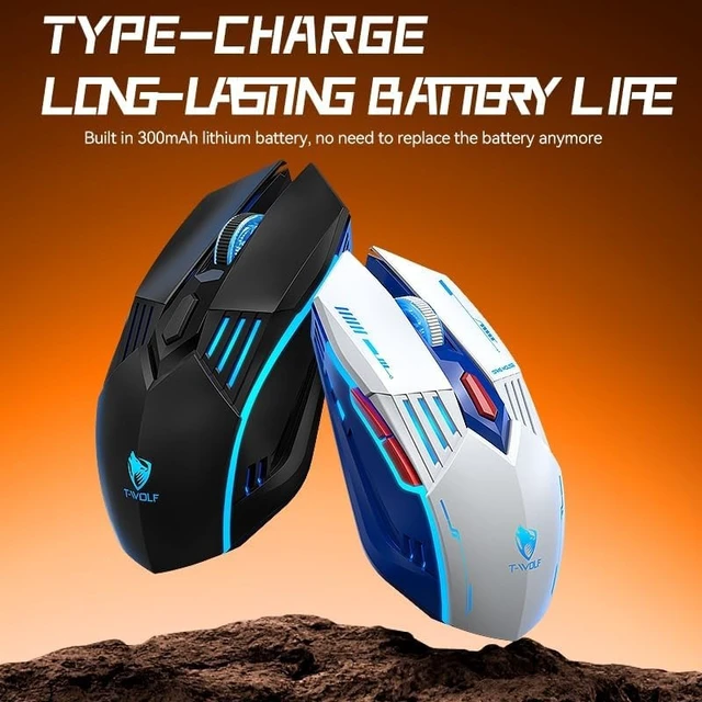 Alt view image 5 of 5 - Wireless Gaming Mouse, Tri-Mode Bluetooth 5.1/2.4G/Wired Gaming Mouse, 12800 DPI RGB Computer Mouse with 7 Programmable Buttons, USB-C Rechargeable Ergonomic PC Gaming Mouse for Laptop Mac Wind