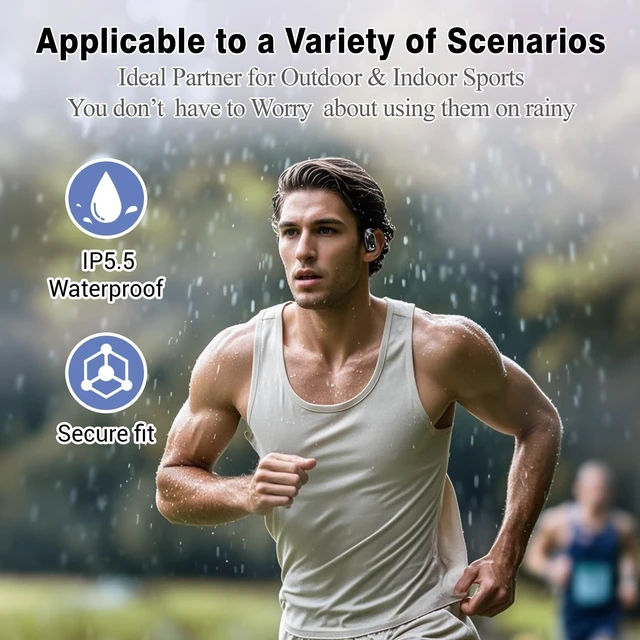 Alt view image 3 of 5 - FORALES True Open Ear Sports Headphones, OWS Bluetooth 5.3 Earbuds