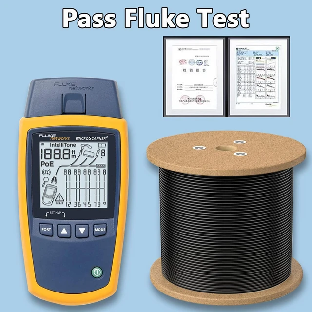 Alt view image 4 of 5 - Cat7 Ethernet Cable 650ft Pure Copper: 26AWG Fluke Tested Cat 7 Easy Pull Cable, Triple Shielded CMR, Outdoor/Indoor Direct Burial in Wall, POE Ethernet Wire, 10G 1000Mhz Roll Spool