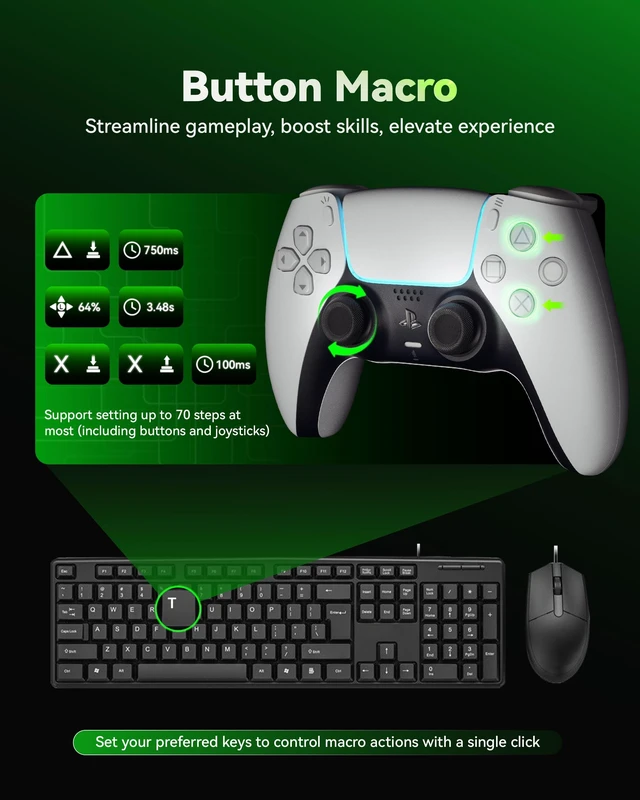 Alt view image 5 of 5 - AIMZENIX AX200PRO Keyboard and Mouse Adapter for PC, Switch, Switch 2