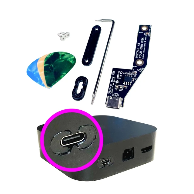 Alt view image 2 of 4 - USB Type-C Power Easy Upgrade Kit for Apple TV 4K 2022 (3rd Gen) 5v PD Mod Compatible AppleTV Modification Tools Included