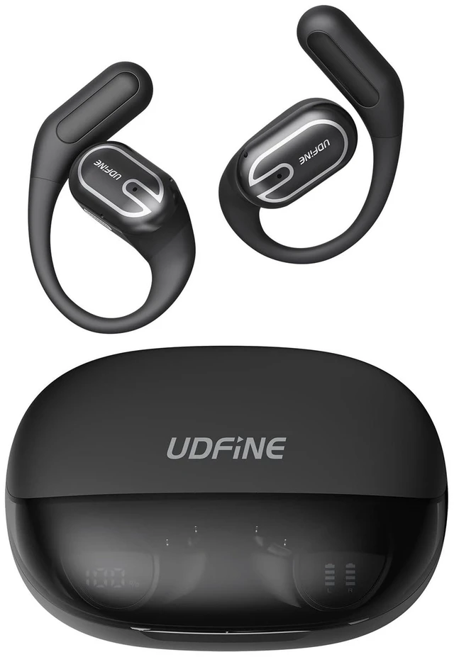Main image of UDFINE Open-Ear Headphones, Adjustable Ear Hooks, Ultra-Comfort, Snug Fit, Powerful Sound, Clear Calls, IPX6, 40H Playtime, Bluetooth 5.4 Wireless Earbuds, Multipoint Connection, OpenFit (Black