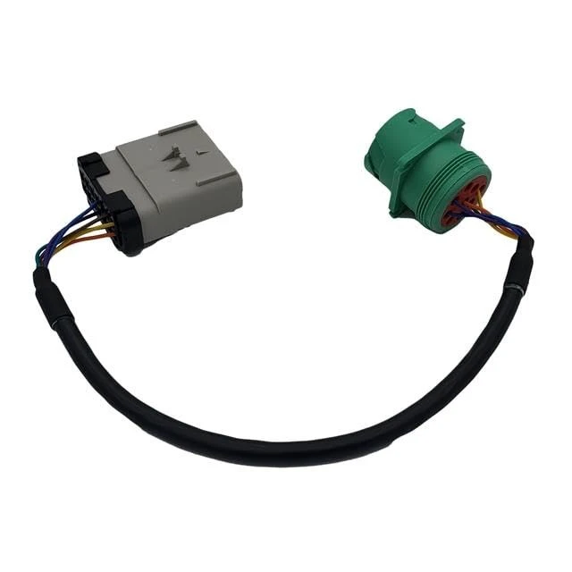 Alt view image 2 of 5 - RP1226 Male to ELD Green J1939 9-Pin Male Panel Mount Cable, 12-Inch Automotive Diagnostic Cable