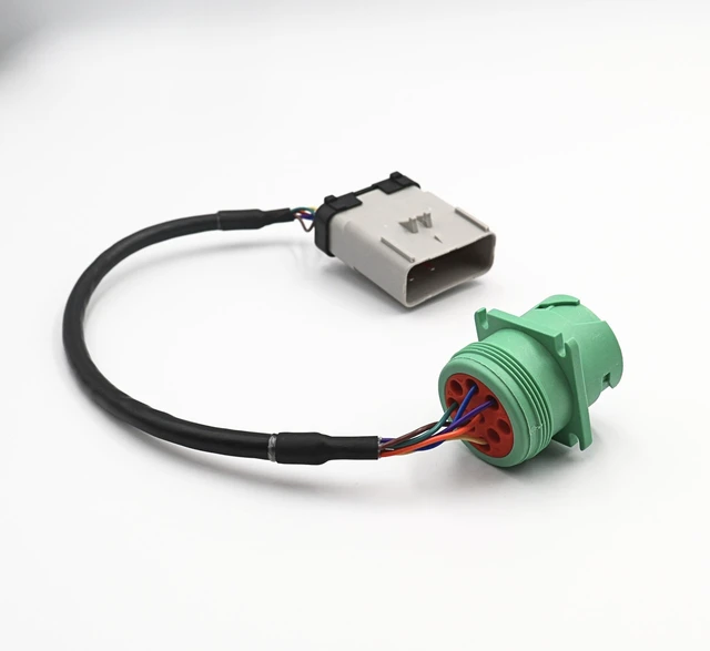 Alt view image 5 of 5 - RP1226 Male to ELD Green J1939 9-Pin Male Panel Mount Cable, 12-Inch Automotive Diagnostic Cable
