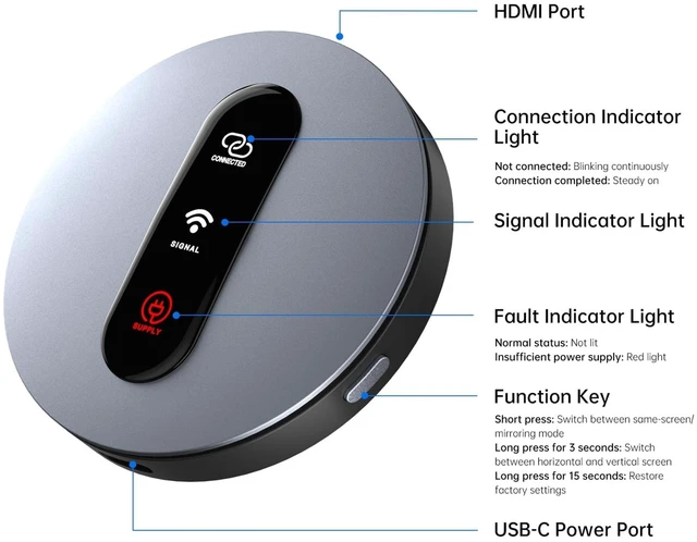 Alt view image 2 of 5 - Redwalk Wireless HDMI Display Dongle Adapter