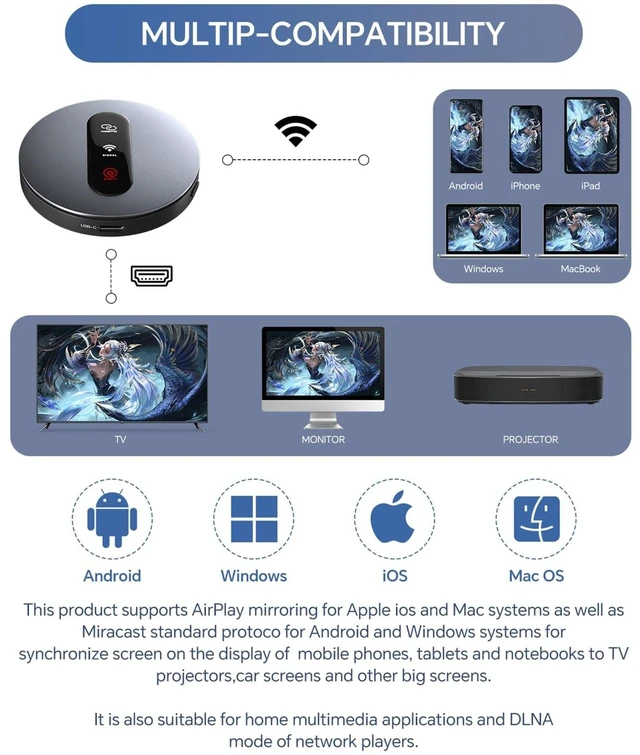 Alt view image 4 of 5 - Redwalk Wireless HDMI Display Dongle Adapter