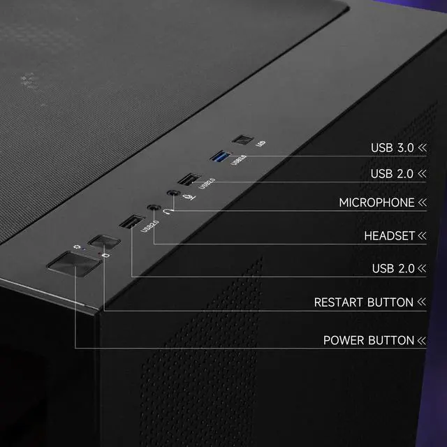 Alt view image 5 of 7 - IPASON Speedra Gaming Desktop PC , Ryzen7 5700X, Geforce RTX3050,16GB DDR4, 1TB NVMe SSD, 550W PSU, Wi-Fi,ARGB Fans , Windows 11 Home 64-bit ,Prebuilt Gaming Pc New compute