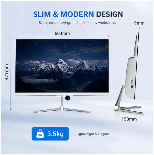 Alt view image 6 of 7 - All in one pc 24" FHD Display Intel Core i7 up to 4.0GHz 16GB RAM 512GB SSD Windows 10,Mouse,Keyboard ,White