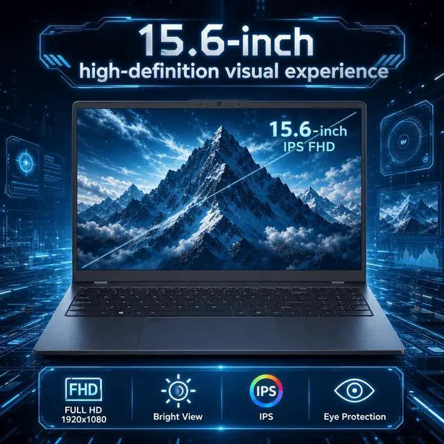 Alt view image 6 of 7 - Laptop 15.6" FHD IPS Gaming Laptop AMD Ryzen 7 5825U 16GB DDR4 512GB SSD Windows 11 Pro Backlit Keyboard Gray Graphite