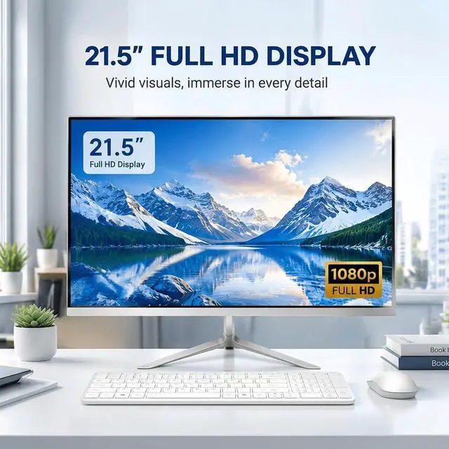 Alt view image 5 of 7 - All-in-One Desktop 21.5 FHD Display, Intel Core i7 Processor Up to 3.3GHz, 16GB RAM 256GB SSD, Windows 10 with Keyboard and Mouse