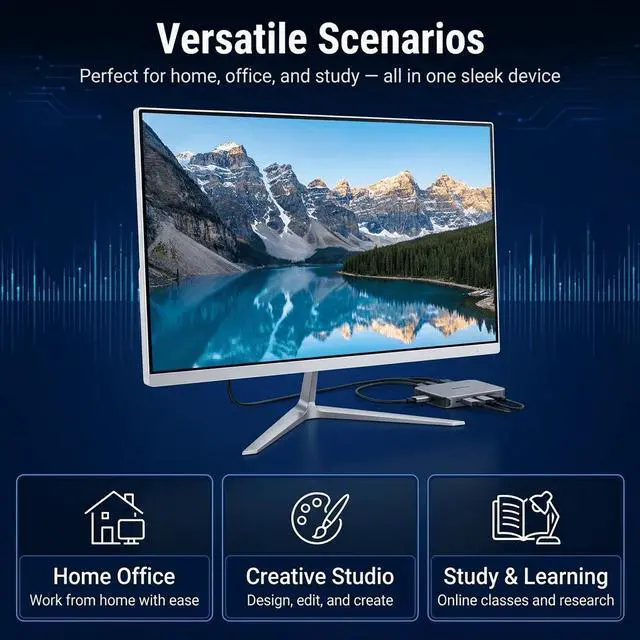 Alt view image 4 of 7 - All-in-One Desktop 21.5 FHD Display, Intel Core i7 Processor Up to 3.3GHz, 16GB RAM 256GB SSD, Windows 10 with Keyboard and Mouse