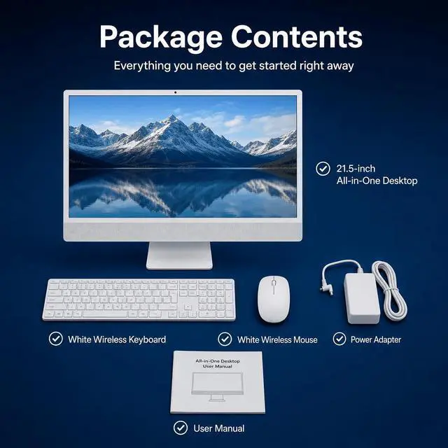 Alt view image 7 of 7 - All-in-One Desktop 21.5 FHD Display, Intel Core i7 Processor Up to 3.3GHz, 16GB RAM 256GB SSD, Windows 10 with Keyboard and Mouse