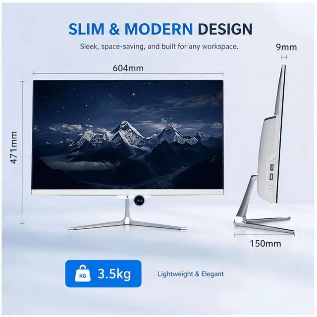 Alt view image 6 of 7 - 24 Inch FHD All-in-One Desktop PC Intel Core i7 4.0GHz 16GB RAM 256GB SSD Windows 10 with Wired Keyboard & Mouse (White)