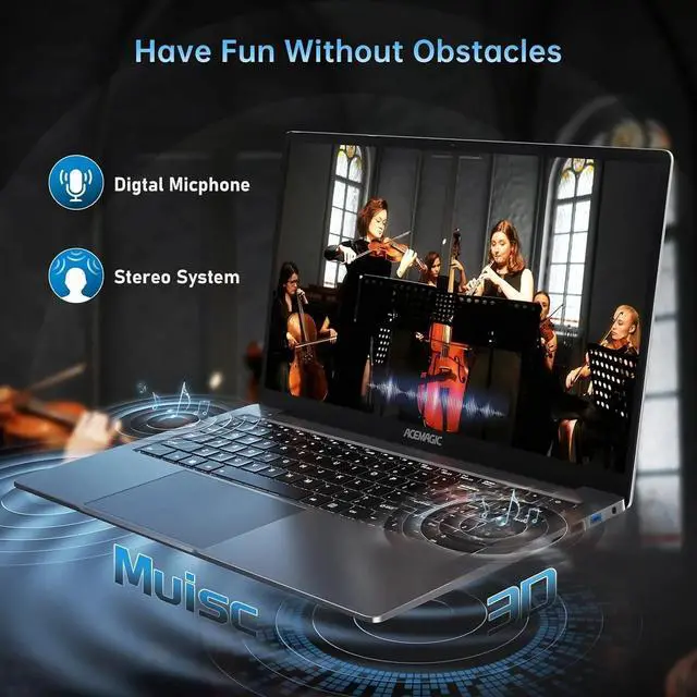 Alt view image 6 of 7 - TOEMAAGIC Laptop ,Gaming Laptop 15.6 FHD , AMD Ryzen 7 5825U, 32GB RAM, 1TB SSD, Windows 11PRO, Graphite, Backlit KB, Gray