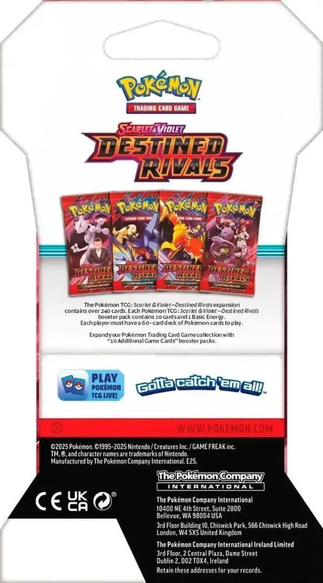 Alt view image 2 of 6 - Pokemon TCG: Destined Rivals Sleeved Booster Pack - Random Artwork