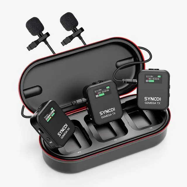 Alt view image 2 of 10 - SYNCO AUDIO G2A2 MEGA Wireless Lavalier Mic Set  Crystal Clear Sound for Video & Streaming