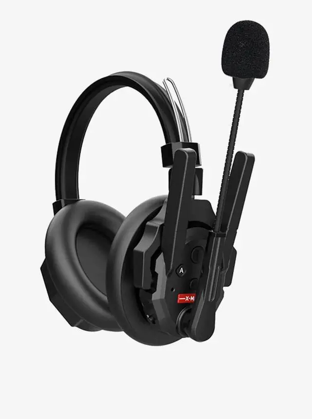 Alt view image 2 of 9 - SYNCO Audio Xtalk XMax2 Dual-Ear Wireless Intercom Headset 500m Range, AI Noise Cancellation, Bluetooth, Boost Mode
