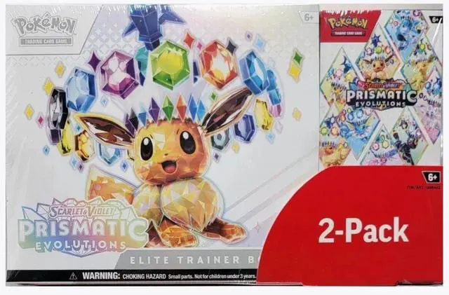 Main image of Pokemon Prismatic Evolutions 2-Pack Elite Trainer Box and Booster Bundle