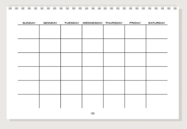 Alt view image 2 of 3 - Spiral Bound Hanging Monthly Calendar, Create Your Own Blank Scrapbook Wall Calendar, Undated, 8.5 Inch X 22 Inch Size Closed, 8.5 x 11inch Size Open, DIY Spiral Bound