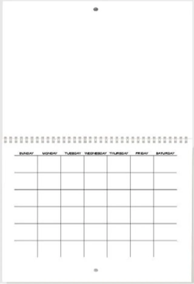 Alt view image 3 of 3 - Blank Wall Calendar 2026-2027, DIY Scrapbook Hanging Monthly Calendar, Undated Spiral Bound Calendar, Create Your Own Custom Calendar, 9 x 12 Inch Closed, 18 x 12 Inch Open, Wall Planner for Home & Of